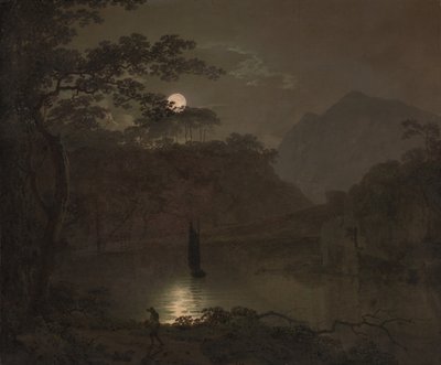 Un lago al chiaro di luna da Joseph Wright of Derby